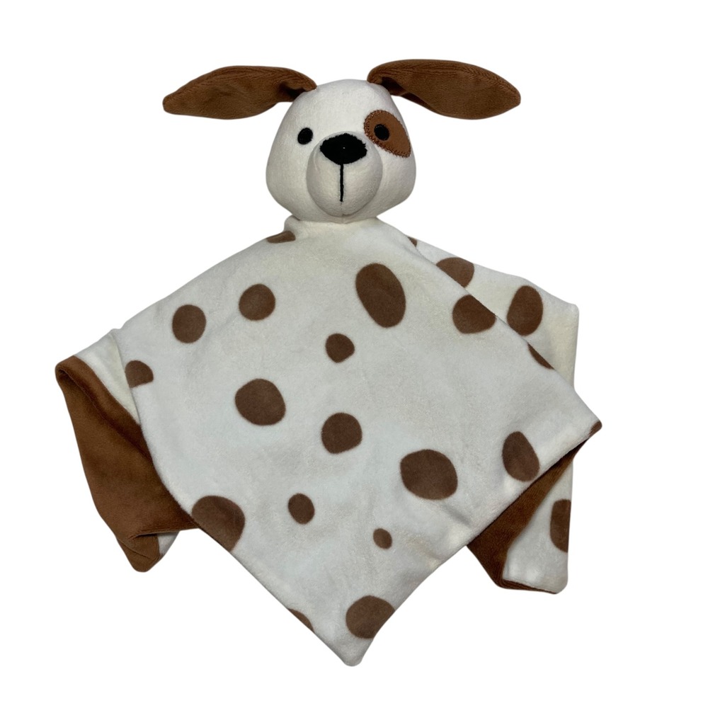IKEA Dromslott Puppy Dog Lovey 12" Security Blanket White Brown Spots